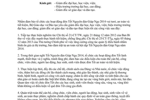 Công văn 211/BGDĐT-VP năm 2014 chuẩn bị đón Tết Nguyên đán Giáp Ngọ 2014