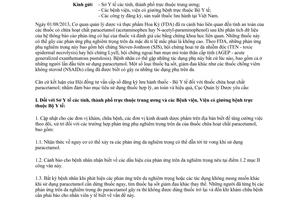 Công văn 687/QLD-ĐK 2014 nguy cơ phản ứng phụ thuốc chứa hoạt chất paracetamol