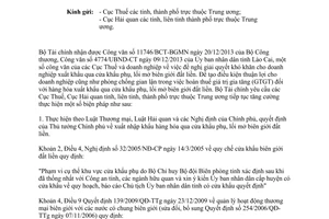 Công văn 875/BTC-TCT năm 2014 hướng dẫn hoàn thuế GTGT hàng hóa xuất khẩu qua cửa khẩu phụ