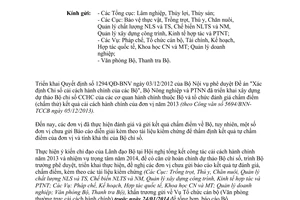 Công văn 306/BNN-TCCB 2014 báo cáo chấm điểm Bộ chỉ số cải cách hành chính tài liệu kiểm chứng