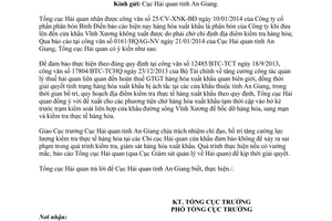 Công văn 982/TCHQ-GSQL năm 2014 kiểm tra hàng hóa xuất khẩu An Giang