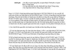 Công văn 1267/BTC-ĐT năm 2014 thanh toán vốn đầu tư Nghị định 207/2013/NĐ-CP