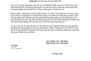Công văn 1047/TCHQ-GSQL năm 2014 thực hiện Nghị định 164/2013/NĐ-CP