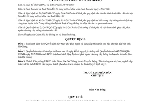 Quyết định 01/2014/QĐ-UBND Quy chế phát ngôn cung cấp thông tin báo chí Hà Giang