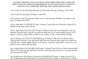 Thông báo 07/TB-UBND năm 2014 điều chỉnh dự toán xây dựng theo mức lương tối thiểu vùng Đà Nẵng