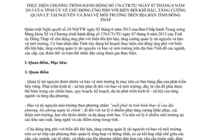 Kế hoạch số 04/KH-UBND thực hiện 176-CTr/TU ứng phó với biến đổi khí hậu Đồng Tháp 2014