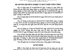 Quyết định 54/QĐ-BNN-KHCN 2014 định mức kỹ thuật dự án khuyến nông lĩnh vực Chăn nuôi