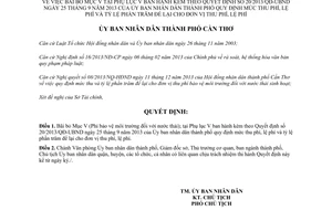 Quyết định 133/QĐ-UBND 2014 bỏ Mục V 20/2013/QĐ-UBND phí tỷ lệ để lại cho đơn vị thu phí Cần Thơ