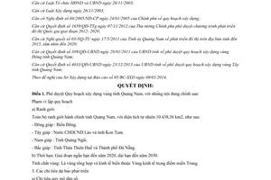 Quyết định 113/QĐ-UBND năm 2014 Quy hoạch xây dựng vùng tỉnh Quảng Nam 2020 2030