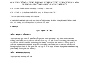 Nghị định 02/2014/NĐ-CP thi hành biện pháp xử lý hành chính đưa vào trường giáo dưỡng