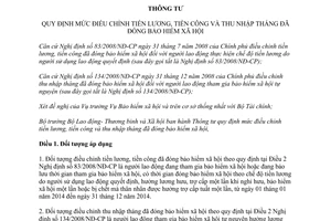 Thông tư 02/2014/TT-BLĐTBXH mức tiền lương tiền công thu nhập tháng đã đóng bảo hiểm xã hội