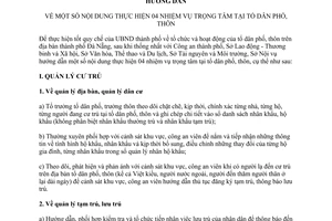 Hướng dẫn 57/HD-SNV 2014 thực hiện 04 nhiệm vụ trọng tâm tại tổ dân phố thôn Đà Nẵng