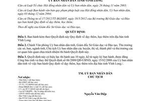 Quyết định 02/2014/QĐ-UBND dạy học thêm địa bàn Vĩnh Long