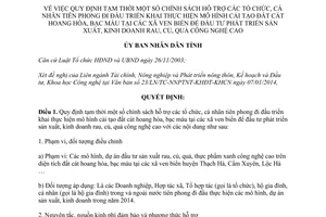 Quyết định 135/QĐ-UBND 2014 chính sách hỗ trợ tổ chức cá nhân tiên phong cải tạo đất cát sản xuất Hà Tĩnh