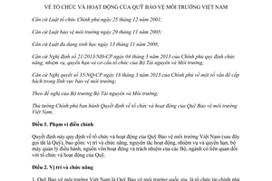 Quyết định 02/2014/QĐ-TTg tổ chức hoạt động Quỹ Bảo vệ môi trường Việt Nam