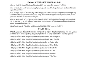 Quyết định 62/2014/QĐ-UBND mức thu phí vệ sinh Quảng Ninh 2014