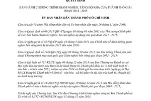 Quyết định 04/2014/QĐ-UBND chương trình giảm nghèo tăng hộ khá Hồ Chí Minh 2014 2015