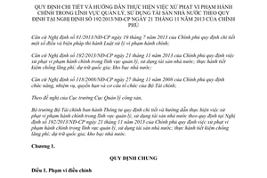 Thông tư 07/2014/TT-BTC Hướng dẫn xử phạt vi phạm hành chính quản lý sử dụng tài sản nhà nước