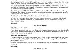 Thông tư 01/2014/TT-BTNMT trang phục phù hiệu cấp hiệu biển hiệu thanh tra viên cán bộ công chức