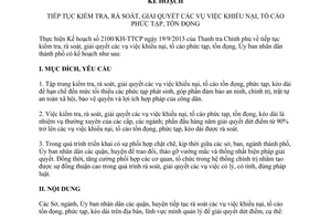 Kế hoạch 365/KH-UBND rà soát giải quyết vụ việc khiếu nại tố cáo phức tạp tồn đọng Hải Phòng 2014