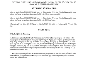 Quyết định 153/QĐ-BNG chức năng nhiệm vụ quyền hạn Sở Ngoại vụ thành phố Hồ Chí Minh 2016