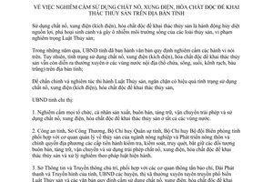 Chỉ thị 02/2014/CT-UBND nghiêm cấm sử dụng chất nổ xung điện hóa chất độc khai thác thủy sản Bình Phước