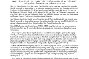 Thông báo 271/TB-BNN-VP năm 2014 quản lý chất lượng vật tư nông nghiệp ATTP nông lâm thủy sản