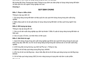 Thông tư 02/2014/TT-BCT biện pháp sử dụng năng lượng tiết kiệm hiệu quả ngành công nghiệp