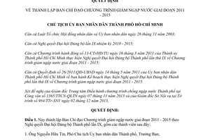 Quyết định 319/QĐ-UBND năm 2014 thành lập Ban Chỉ đạo giảm ngập nước Hồ Chí Minh