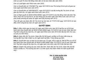 Quyết định 01/2014/QĐ-UBND điều chỉnh giao dự toán chi ngân sách nhà nước 2013 Tây Ninh