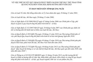 Quyết định 17/QĐ-UBND 2014 Quy hoạch phát triển Thể dục thể thao Quảng Ngãi 2020 2025