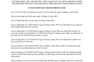 Quyết định 04/2014/QĐ-UBND mức thu nộp quản lý sử dụng phí nước thải sinh hoạt Đà Nẵng