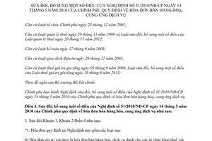 Nghị định 04/2014/NĐ-CP sửa đổi Nghị định 51/2010/NĐ-CP hóa đơn bán hàng hóa cung ứng dịch vụ