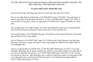 Quyết định 106/QĐ-UBND năm 2014 quy hoạch mạng lưới cụm công nghiệp Phú Yên 2020 2030