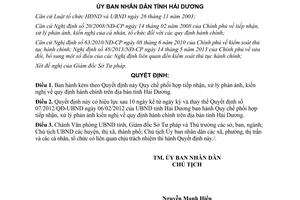 Quyết định 04/2014/QĐ-UBND tiếp nhận xử lý phản ánh kiến nghị quy định hành chính Hải Dương