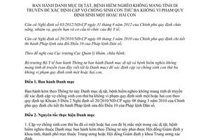 Thông tư 03/2014/TT-BYT Danh mục dị tật bệnh hiểm nghèo không di truyền để xác định sinh con thứ ba