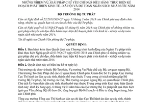 Quyết định 197/QĐ-BTP năm 2014 Chương trình Kế hoạch phát triển kinh tế xã hội dự toán ngân sách
