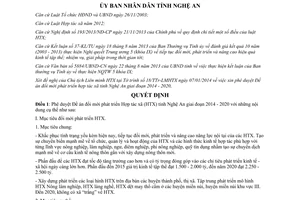 Quyết định 231/QĐ-UBND năm 2014 Đề án đổi mới phát triển Hợp tác xã Nghệ An 2014 2020