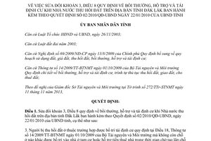 Quyết định 04/2014/QĐ-UBND bồi thường hỗ trợ tái định cư khi Nhà nước thu hồi đất Đắk Lắk