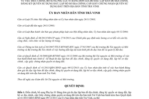 Quyết định 01/2014/QĐ-UBND điều chỉnh Bảng đơn giá đo đạc lập bản đồ địa chính giấy sử dụng đất Trà Vinh