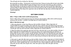 Thông tư 03/2014/TT-BLĐTBXH hướng dẫn Nghị định 102/2013/NĐ-CP lao động nước ngoài tại Việt Nam