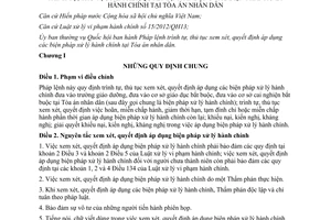 Pháp lệnh 09/2014/UBTVQH13 thủ tục áp dụng biện pháp xử lý hành chính Tòa án nhân dân