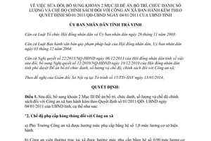 Quyết định 03/2014/QĐ-UBND Đề án bố trí chức danh số lượng chế độ chính sách Công an xã Trà Vinh