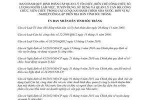 Quyết định 02/2014/QĐ-UBND phân cấp quản lý tổ chức biên chế cán bộ công chức Sóc Trăng