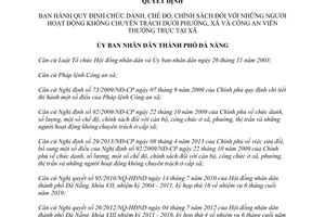 Quyết định 05/2014/QĐ-UBND chính sách người hoạt động không chuyên trách Đà Nẵng