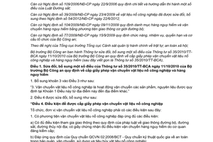 Thông tư 04/2014/TT-BCA sửa đổi Thông tư 35/2010/TT-BCA cấp giấy phép vận chuyển vật liệu nổ công nghiệp