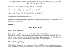 Nghị định 06/2014/NĐ-CP vận động quần chúng bảo vệ an ninh quốc gia giữ gìn trật tự xã hội