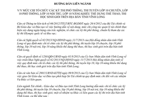 Hướng dẫn liên ngành 65/HDLN-STC-SGDĐT chi tổ chức các kỳ thi phổ thông học sinh giỏi Vĩnh Long