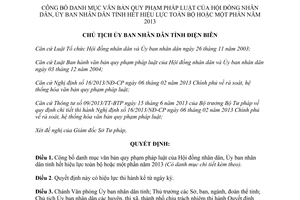 Quyết định 39/QĐ-UBND năm 2014 công bố danh mục văn bản hết hiệu lực toàn bộ Điện Biên