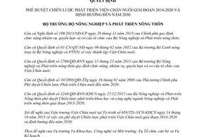 Quyết định 113/QĐ-BNN-KHCN năm 2014 Chiến lược phát triển Viện Chăn nuôi 2014 2020